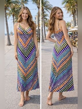 Calvin Klein Multicolor Printed Maxi Dress Size 4